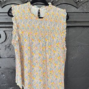 Chic Multicolored Floral Smocked Blouse. Boden Size 20/22